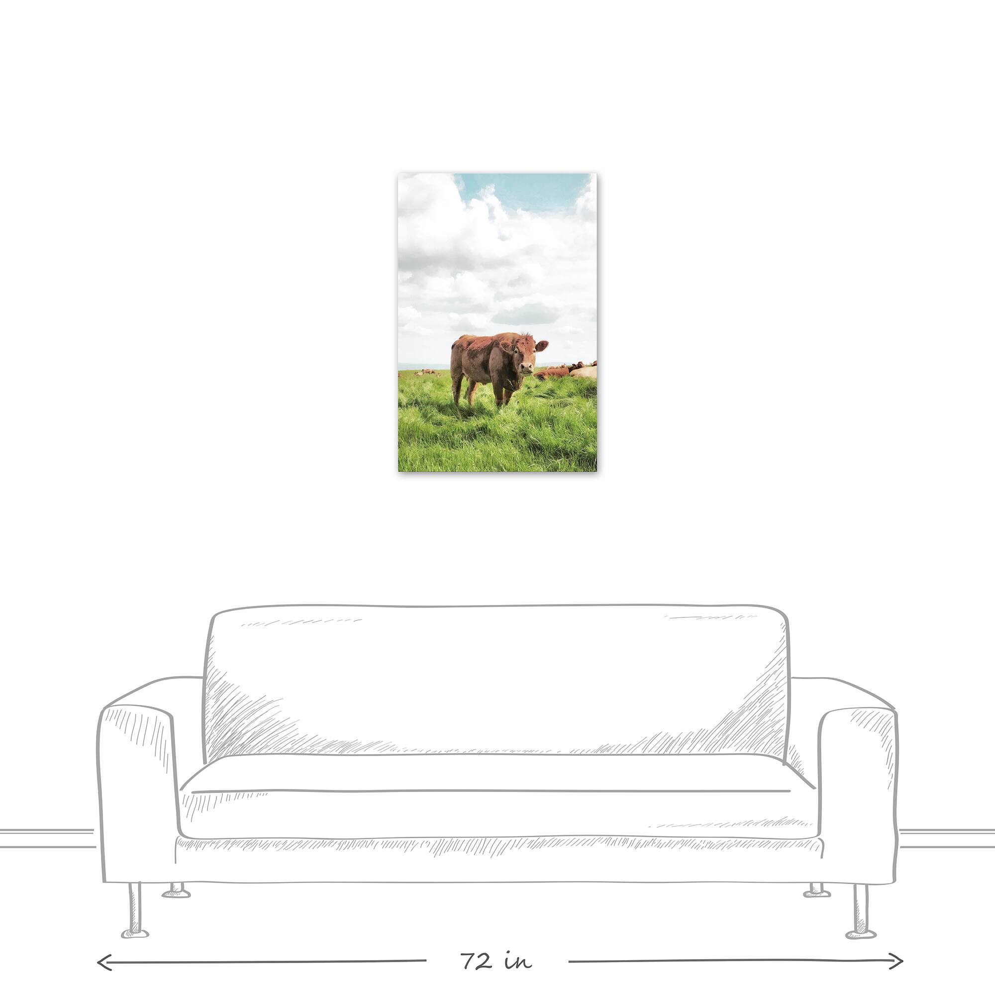 Cow Grazing 20" x 30" Canvas Wall Art